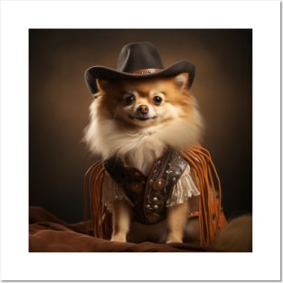 Cowboy Dog - Pomeranian Posters and Art